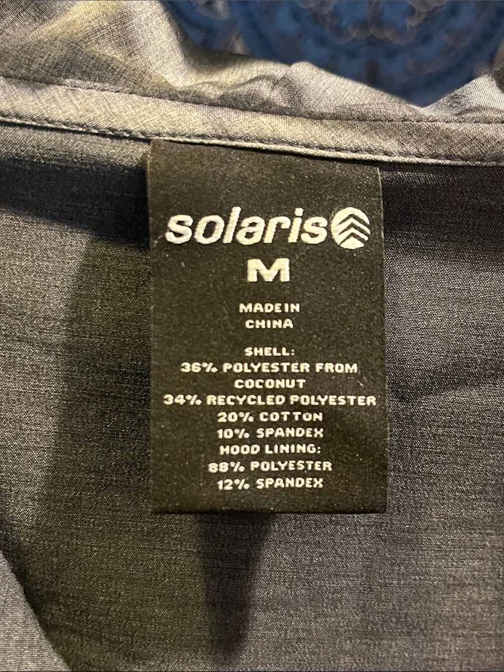 Solaris Zip Front Soft Shell Hoodie Jacket Black Gray Size Medium